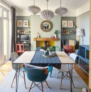 Farrow and Ball Pigeon Dining Room