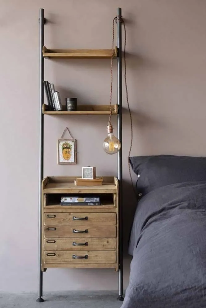 Industrial bedside table