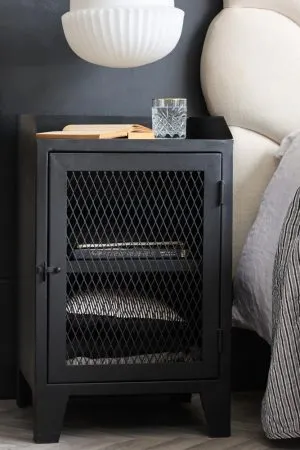 Black Industrial locker bedside table