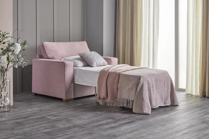 Glamorous pink single sofa bed