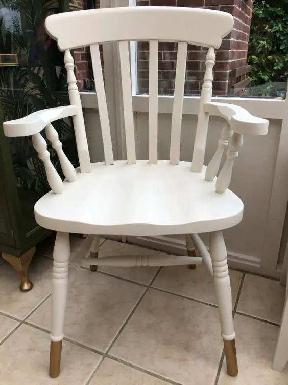 Farmhouse Chair painted in Frenchic Whitey White