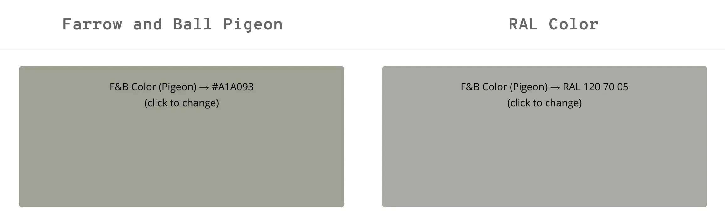 Farrow and Ball Pigeon RAL colour