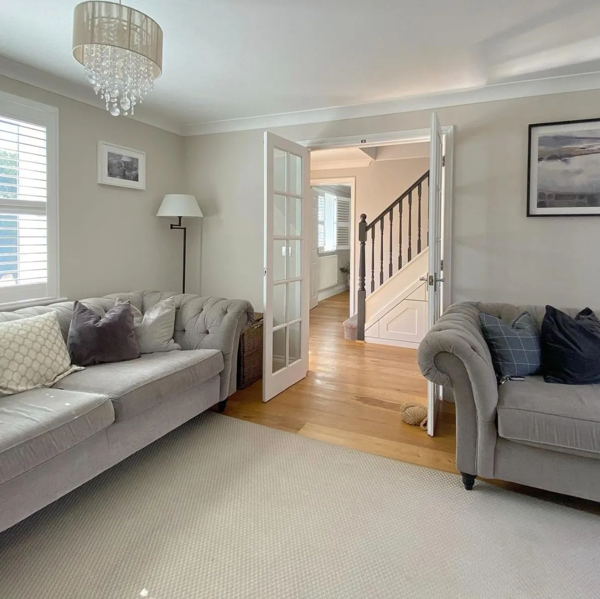 Farrow and Ball skimming stone living room