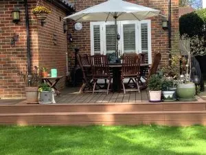 Exterior improvements: an image od a deck with a drainage system