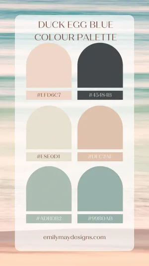 Duck egg blue colour palette