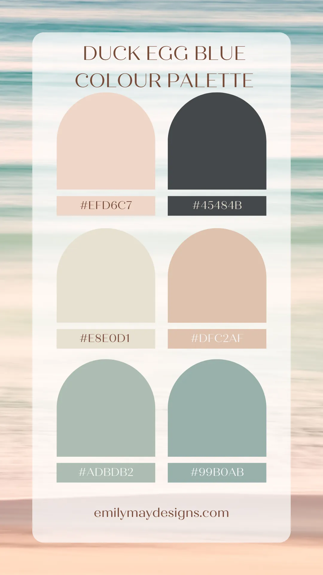 Duck egg blue colour palette