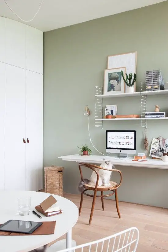 Sage green office paint colour