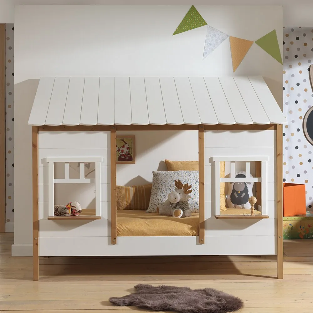 Traditional play house bed for kids with a unique design