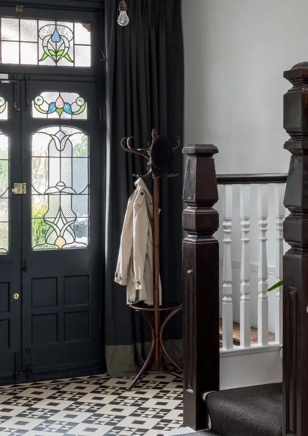 Hallways painted in Farrow and Ball Blackened