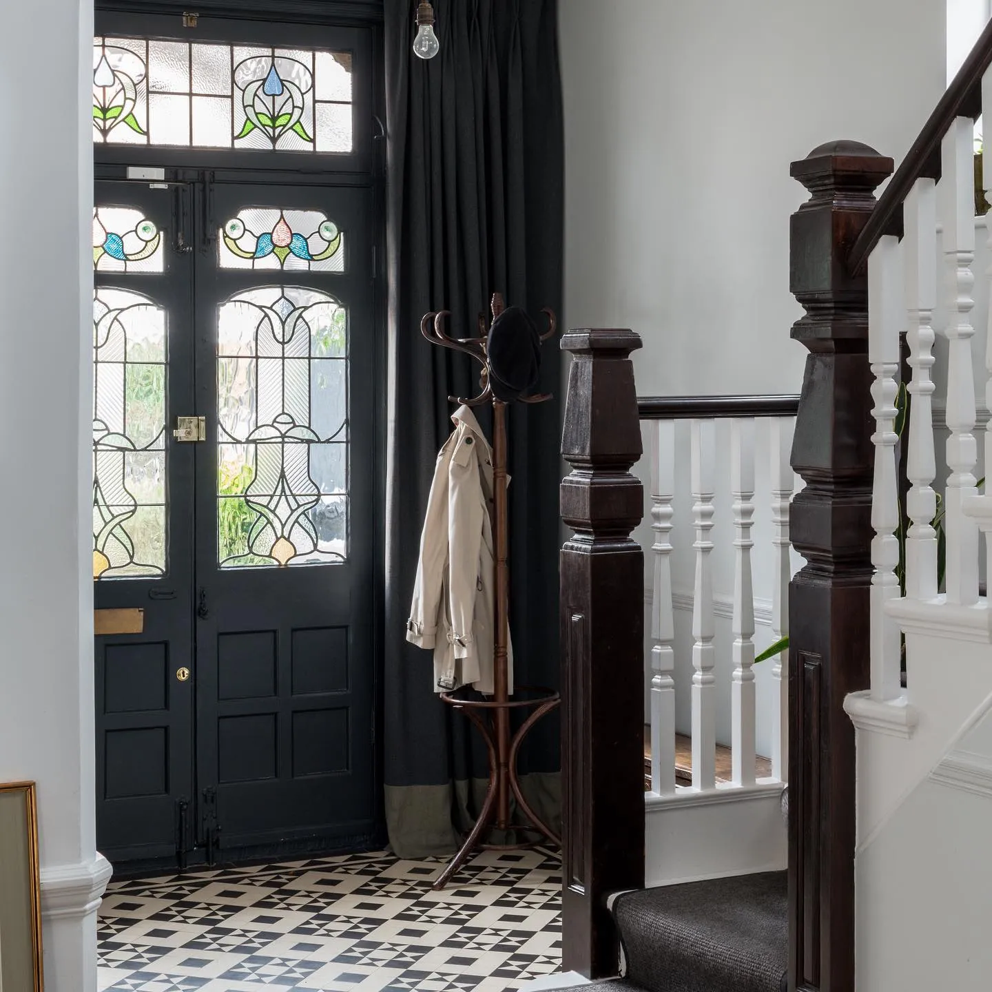 Hallways painted in Farrow and Ball Blackened