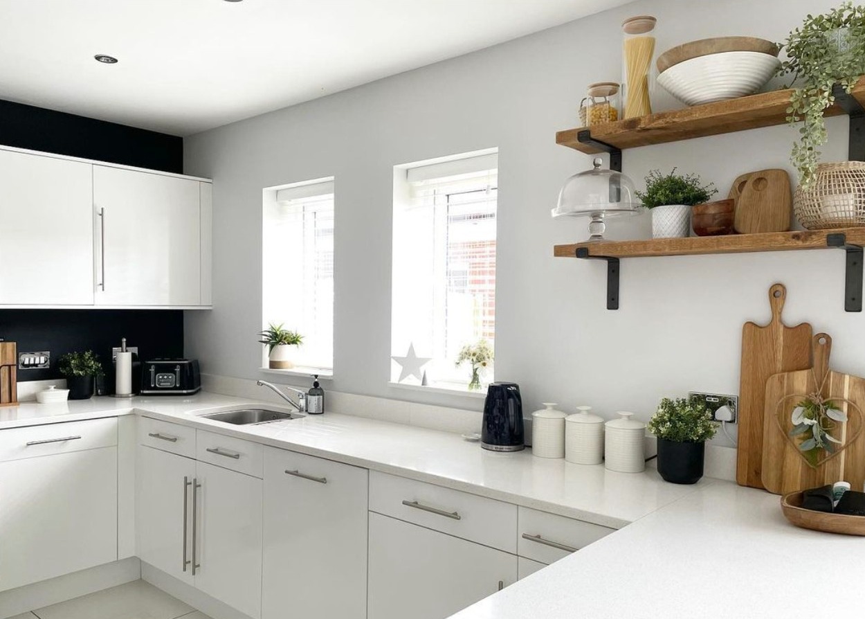 New build kitchen painted in Blackened by Farrow and Ball