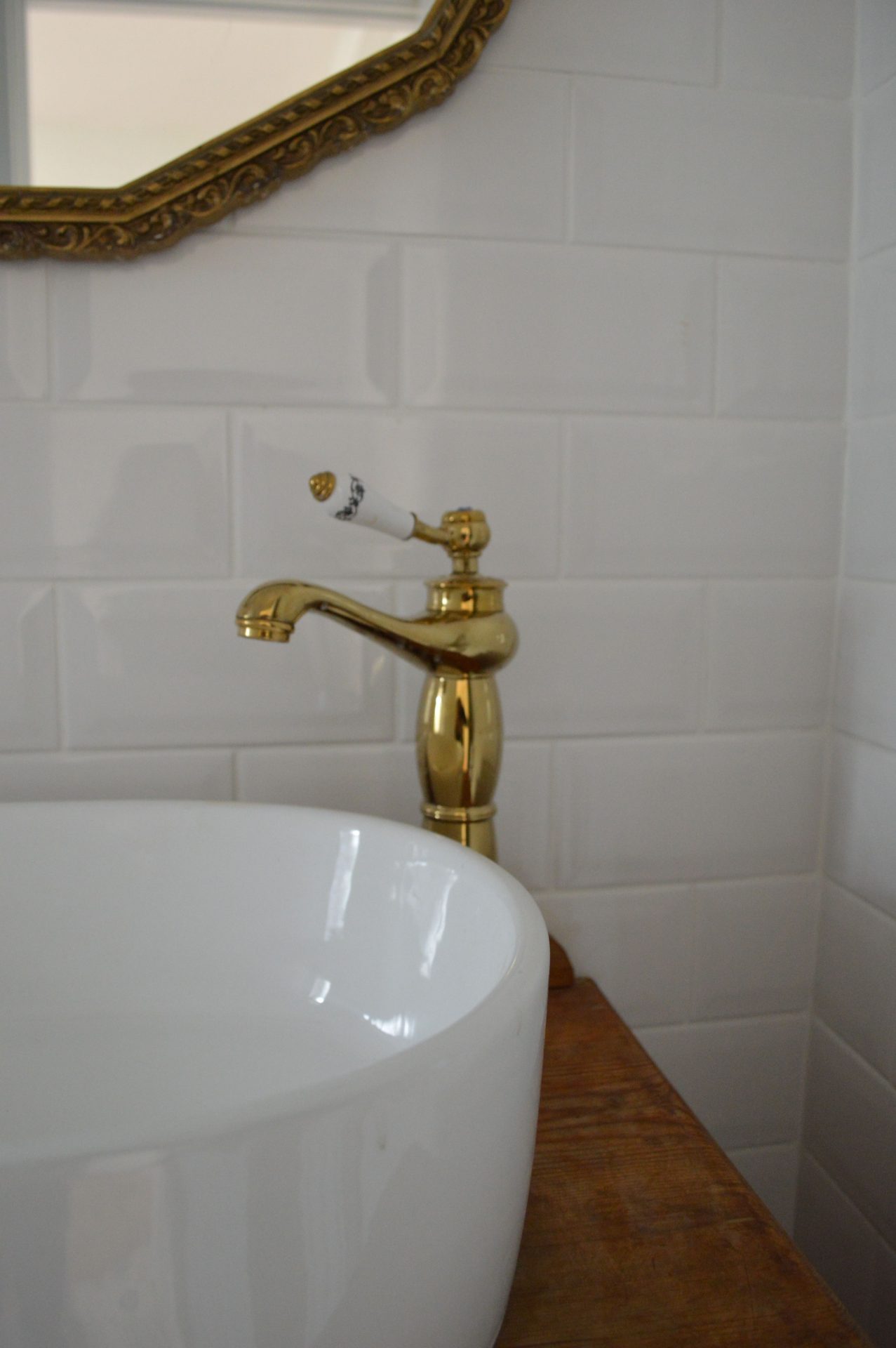Gold bathroom tap - Emily May Designs
