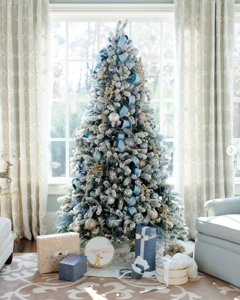 Stunning Blue Christmas Tree Ideas - Emily May Designs
